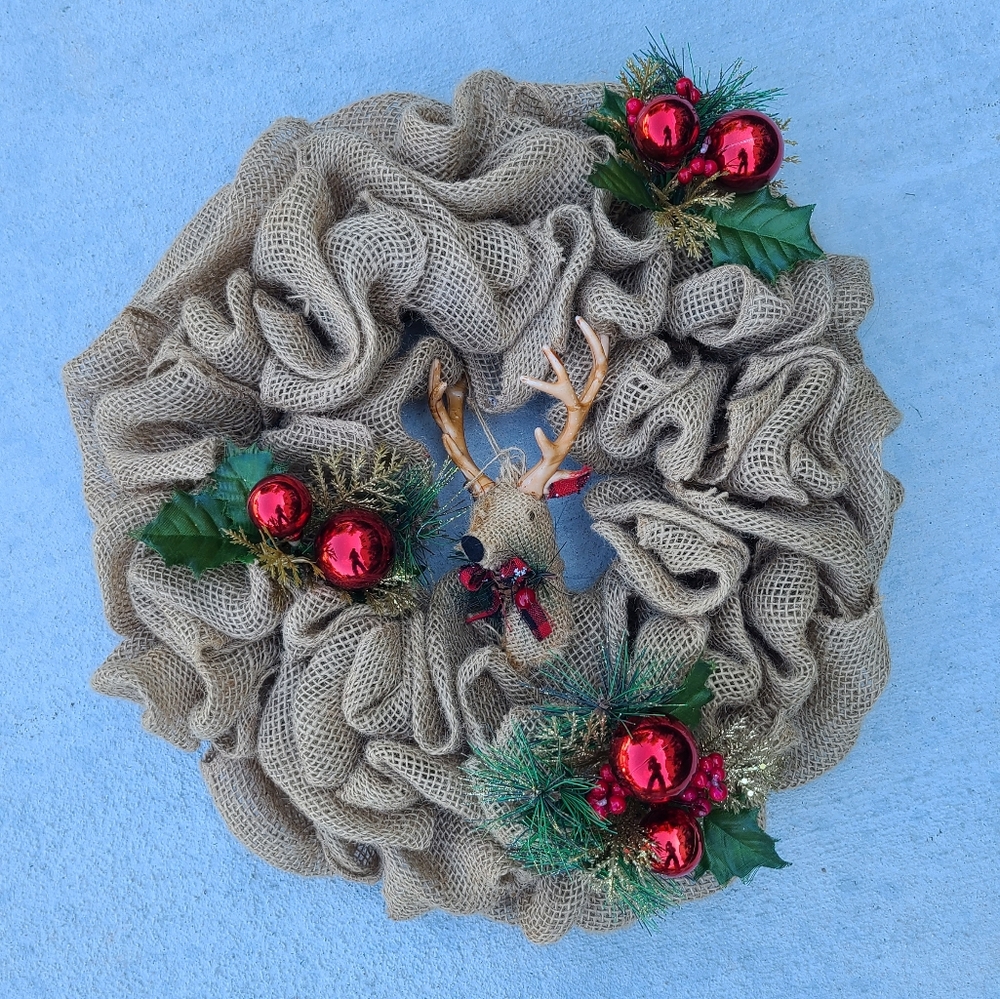 Burlap Holiday Wreath